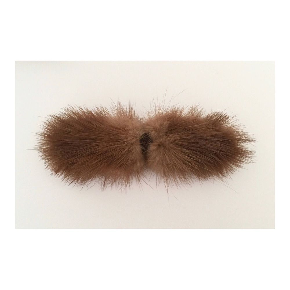HOLD FOR LENORA Authentic and Rare Vintage Red Fur Shoe Clip Bow Tie •